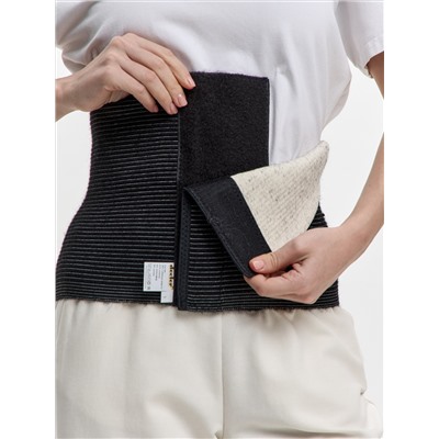 Пояс эластичный согревающий «Зима+Лето» из собачьей шерсти и хлопка на липучке