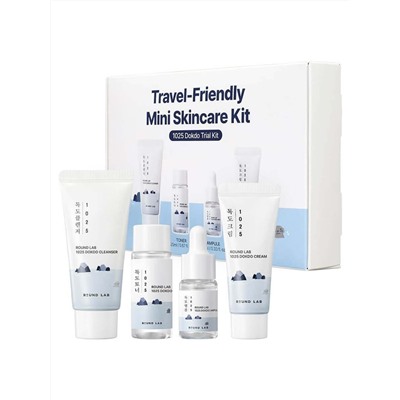 ROUND LAB Набор средств для лица с морской водой: пенка, тонер, сыворотка, крем / 1025 Dokdo Trial Kit, 30 мл, 20 мл x 2, 10 мл