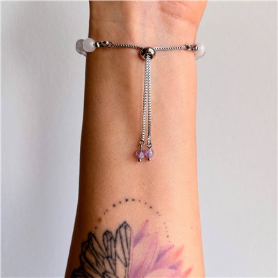 Радуга Самоцветов Браслет "Сахасрара" из камней для проработки седьмой чакры регулируемый