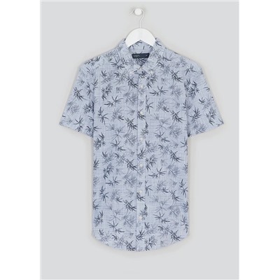 Short Sleeve Leaf Print Shirt