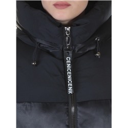 2235 BLACK Пальто стеганое зимнее Qirikui