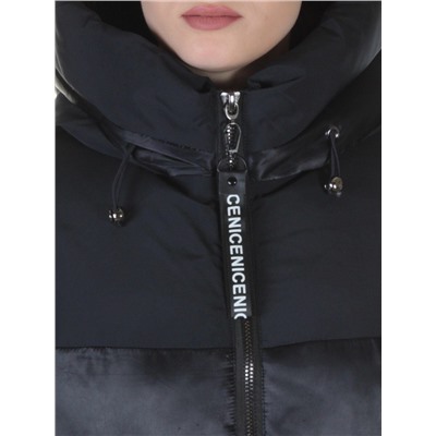 2235 BLACK Пальто стеганое зимнее Qirikui