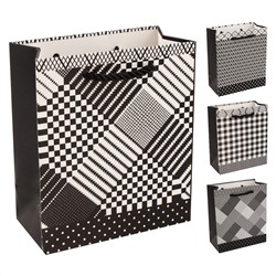 Пакет подарочный 12*14*6 Монохром ассорти 4 вида 210г/м2 КОКОС 242590/12/Китай