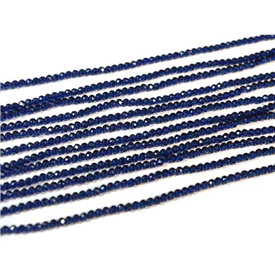 Бусины из шпинели шарик гр.2мм цв.сапфир, 34см, 195 бусин