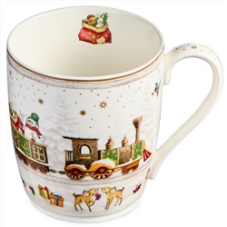 НАБОР ПОСУДЫ LEFARD "C НОВЫМ ГОДОМ" 3 ПР.: САЛАТНИК 800 МЛ, ТАРЕЛКА 19 СМ, КРУЖКА 400 МЛ (КОР=8НАБ.)