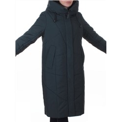 A616 BLUE/GRAY Пальто зимнее женское (верблюжья шерсть, +120 гр. холлофайбер)