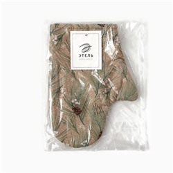 Варежка-прихватка новогодняя "Spruce branches" 20х28см, 100% хлопок, саржа 190 гр/м2, ватин 250г/м2