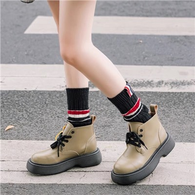 Japanese brand woolen demi-season warm knee socks for men and women, mid-length