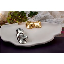 Серьги с эффектом мятого металла Круг  + Подарок