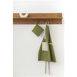 Прихватка из хлопка оливкового цвета из коллекции Essential, 22х22 см