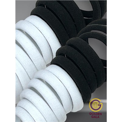 Набор резинок для волос 24 шт диаметр 4 см тип 4 черные,белые