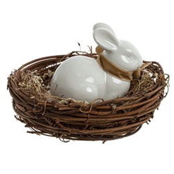 GAEM Изделие декоративное "Гнездо с зайчиком", L12 W12 H8 см