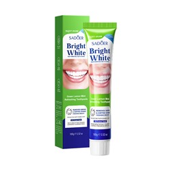 Отбеливающая зубная паста против зубного камня «Мята-Лайм» SADOER Green Lemon Mint Whitening toothpaste, 100 гр