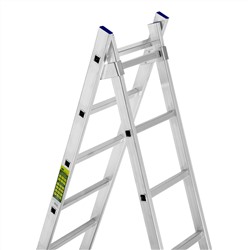 Лестница, 2 х 11 ступеней, алюминиевая, двухсекционная, Сибртех