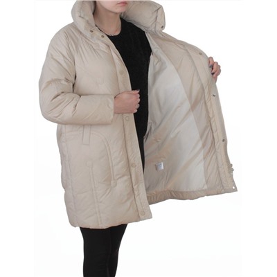 3062 BEIGE Куртка пуховая зимняя женская (утиный пух)