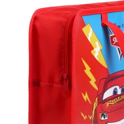 Папка пластиковая с ручками А4, на молнии, 8×33×24 cм, «Тачки»