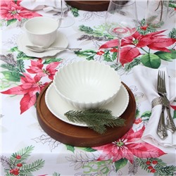 Скатерть новогодняя Доляна «Рождественский букет» 145×220 см, 100% п/э