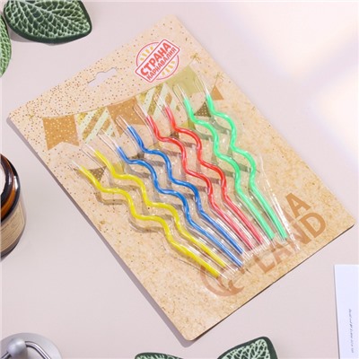 Свечи для торта, набор 8 шт., витые, 17 см