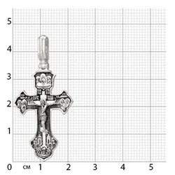 Крест (Ангел Хранитель) из серебра литье частичное чернение