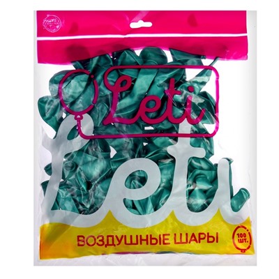 Шар латексный 5“, хром, набор 100 шт, цвет бирюза