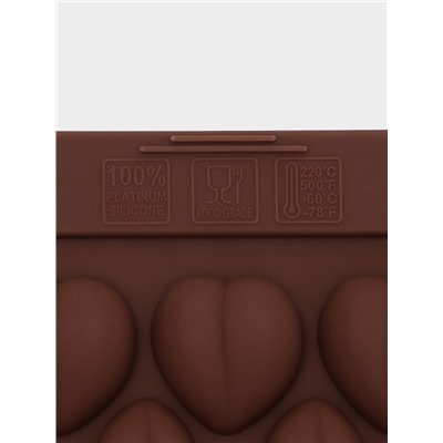 Форма для шоколада Доляна «Море сердец», силикон, 18×15×1 см, 52 ячейки, МИКС