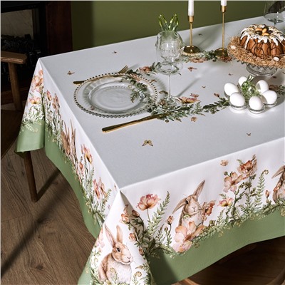 СКАТЕРТЬ"SENSE" 140Х180СМ,ЗЕЛЕНЫЙ ,100%ХЛОПОК, ТВИЛ С ПРОПИТКОЙ