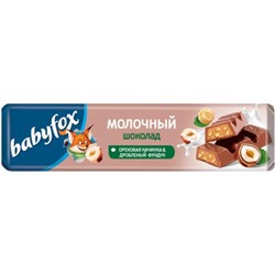 Батончик BabyFox молочный с ореховой начинкой и дробленым фундуком 45 г (упаковка 30 шт)/ КДВ