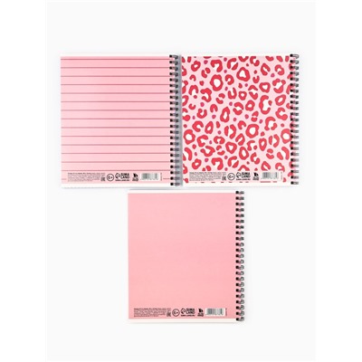 Тетрадь в клетку, 48 л., А5, на спирали, блок №1, Pink, МИКС