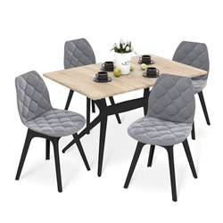 Обеденная группа SHT-DS318
                        дуб сонома светлый / стальной серый / черный