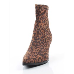 01-H26B-42PC BROWN LEOPARD Ботильоны демисезонные женские (искусственная замша)