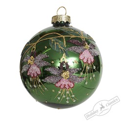 Шар "Королевская фуксия" изумрудный (стекло) 8 см