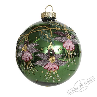 Шар "Королевская фуксия" изумрудный (стекло) 8 см