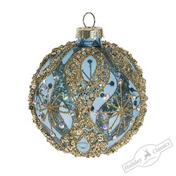 Шар "Скифская сюита" синий (стекло прозрачное) 8 см