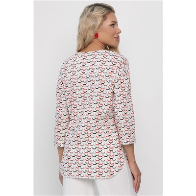 Блуза Статица (бело-красная) Б13775-16М