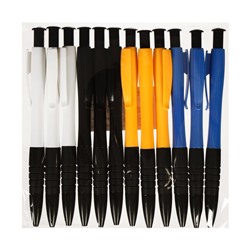 Ручка шариковая, автоматическая, синий стержень «Офис-стиль», с резиновым держателем, МИКС