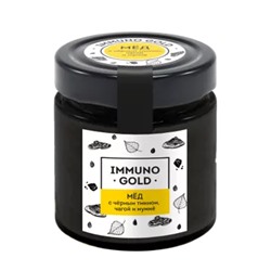 Мед ImmunoGold с черным тмином, чагой и мумиё / Cedar Immuno / 200 г / Сибирский кедр