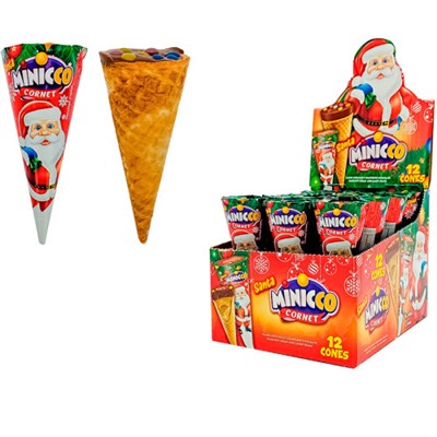 Рожок Minicco Cornet (Santa) 25г/12шт/fun Candy lab