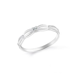 Кольцо с фианитом родированное серебро 925*