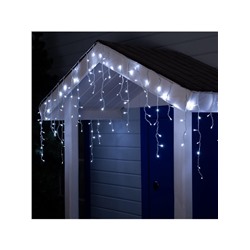 Гирлянда «Бахрома» 4 × 0.6 м, IP44, белая нить, 180 LED, свечение белое, 8 режимов, 220 В