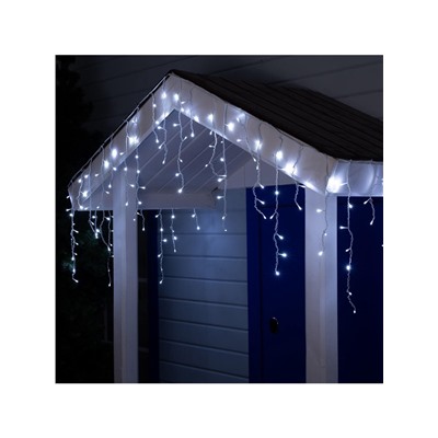 Гирлянда «Бахрома» 4 × 0.6 м, IP44, белая нить, 180 LED, свечение белое, 8 режимов, 220 В