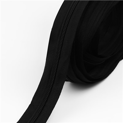 Набор: рулонная молния «Спираль» №5, 10 м, 20 бегунков, 40 верхних ограничителей, 20 нижних ограничителей, чёрный