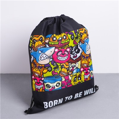 Мешок для обуви Born to be wild, полиэстер, размер 41×34 см
