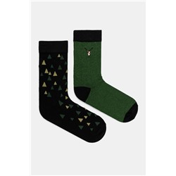 Skarpetki bawełniane męskie wzorzyste (2-pack) kolor multicolor