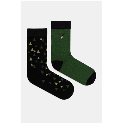 Skarpetki bawełniane męskie wzorzyste (2-pack) kolor multicolor