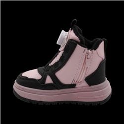 Кроссовки зимние на меху В7186-33 черно розовые