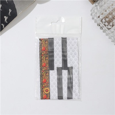 Зажим для волос «Волна», набор 20 шт., 5.6 см, чёрный