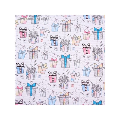 Бумага упаковочная глянцевая «Подарочки», 70×100 см