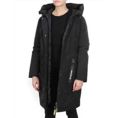 YR-961 BLACK Пальто зимнее женское АЛИСА (200 гр. холлофайбера)