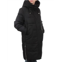 7715 BLACK Пальто зимнее женское (200 гр. холлофайбер)
