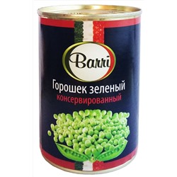 Горошек зеленый консервированный Barri 400мл 1/10 ключ